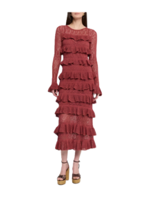 Image of sale on Wanderlust Lace Frill Midi Dress