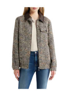 Image of sale on Wool Blend Tweed Bomber Coat