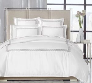 Image of sale on Chain Links Embroidery 100% Pima Cotton Duvet Cover Set, Full/queen