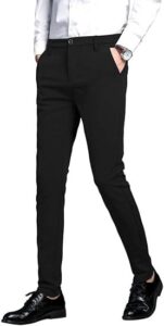 Image of sale on Men’s Stretch Dress Pants Slim Fit Skinny Suit Pants