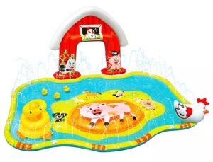 Image of sale on Banzai Farmyard Fun Sprinkler Park Water-filled Wobble Pad