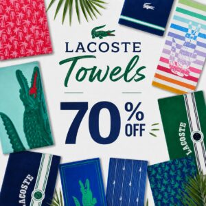 Image of sale on 70% off Lacoste Towels!!