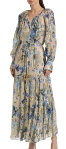 Image of sale on Xandra Metallic Floral Maxi Dress