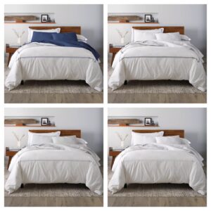 Image of sale on 100% Cotton Percale Satin Stitched 3-pc. Duvet Cover Set, Full/queen