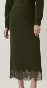 Image of sale on Lace Trim Midi Skirt