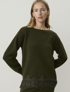 Image of sale on Lace Trim Boatneck Sweater