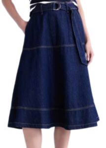 Image of sale on Women’s Belted Denim Panel Skir