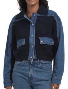 Image of sale on Denim and Sweater Cardigan Jacket