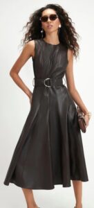 Image of sale on Brown Belted Short Sleeve Femme Midi Dress