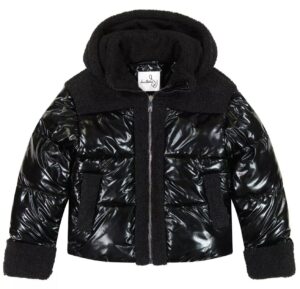 Image of sale on Girls’ 6-16 Metallic with Sherpa Hybrid Hooded Jacket