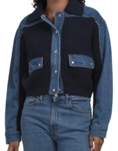 Image of sale on Denim and Sweater Cardigan Jacket