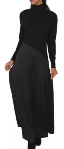 Image of sale on Mixed Media Turtleneck Maxi Dress