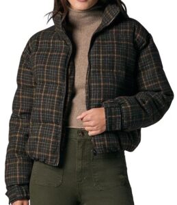 Image of sale on The Bruna Brushed Plaid Puffer Jacket