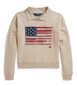Image of sale on Kids’ Embroidered Cotton Blend French Terry Polo Sweatshirt
