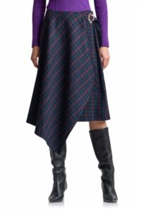 Image of sale on Plaid Scarf Midi Skirt