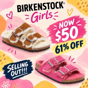 Image of sale on Kids’ Arizona Genuine Shearling Slide Sandal
