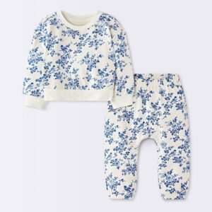 Image of sale on Baby Girls’ Floral Sweatshirt and Joggers Set
