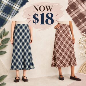 Image of sale on Women’s Plaid Midi Skirt