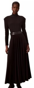 Image of sale on Women’s Belted Long-sleeve Turtleneck A-line Dress