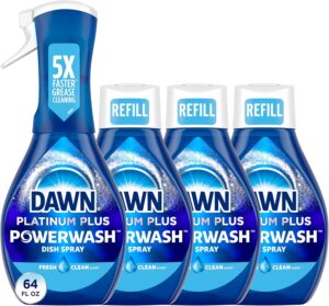 Image of sale on Dawn Powerwash Spray, Dish Soap, Dishwashing Liquid, Fresh, 1 Starter Kit + 3 Refills, 4×16 Fl Oz