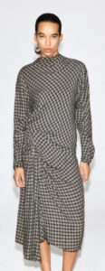Image of sale on Draped Checked Midi Skirt
