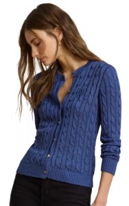 Image of sale on Women’s Crewneck Buttoned Placket Cardigan Sweater