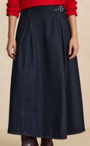 Image of sale on Indigo Rinse Blue Pleated Denim Kilt Skirt