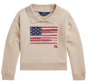 Image of sale on Girls’ 2T-6X Flag Terry Long-Sleeve Sweatshirt