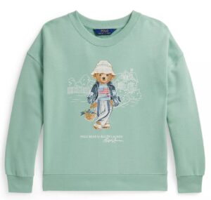 Image of sale on Girls’ 7-16 Polo Bear Terry Crewneck Sweatshirt