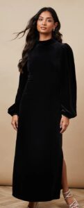 Image of sale on Occasion Velvet High Neck Midi Dress