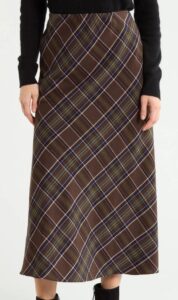 Image of sale on Brushed Plaid A-Line Skirt