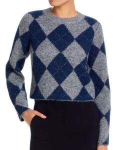 Image of sale on Argyle Crewneck Long Sleeve Sweater – Exclusive