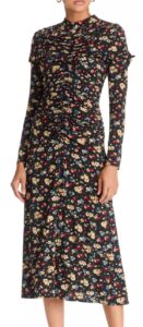 Image of sale on Kaiya Printed Floral Ruffle Midi Dress