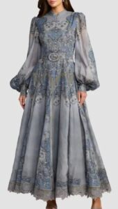 Image of sale on Baroque Cotton A-Line Belted Maxi Dress
