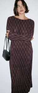 Image of sale on Women’s Pomel Long-Sleeve Plaid Midi Dress