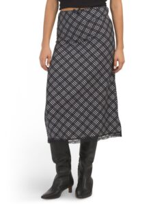 Image of sale on Plaid Lace Trim Maxi Skirt