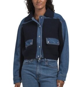 Image of sale on Denim and Sweater Cardigan Jacket