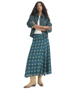 Image of sale on Plaid Pull On Midi Skirt